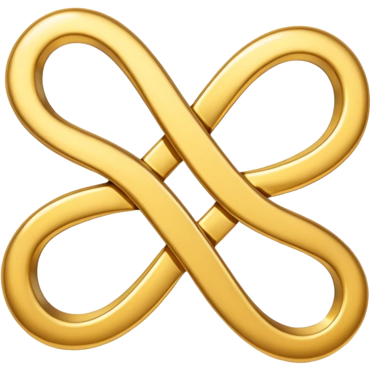 One infinity symbol made of gold emoji