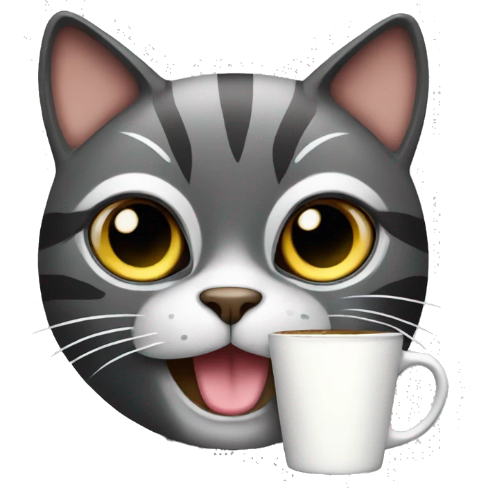 a cat drinking coffe emoji