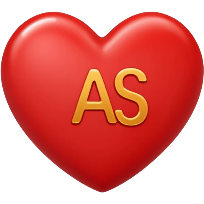 a love heart with A+S in it emoji