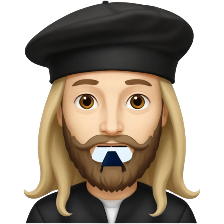 Leonardo da Vinci wear black berret emoji