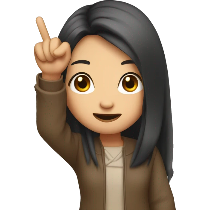 asian girl with long middle finger nails emoji