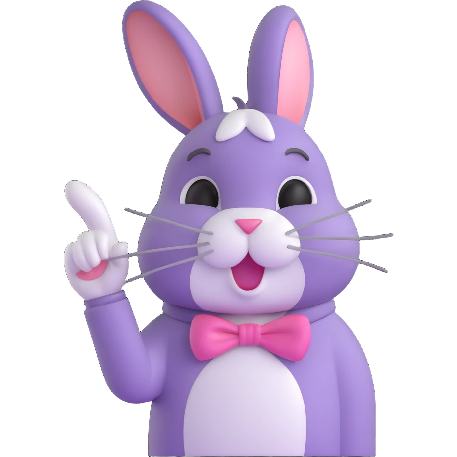 bunny with finger booping its nose emoji