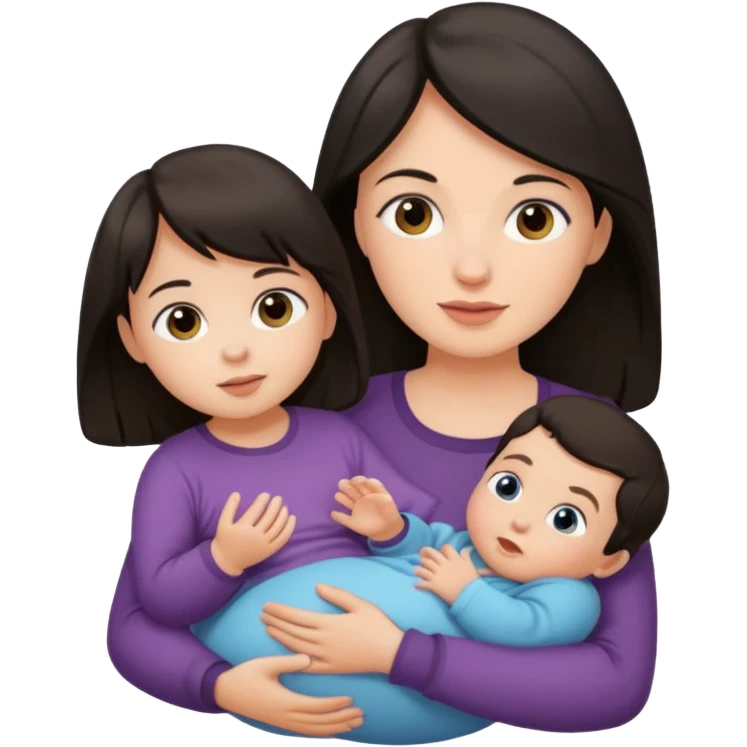 Oma dunkles Haar 2 Babys und Kleinkind emoji