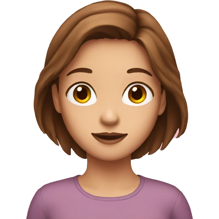 girl with brown hair and long emoji
