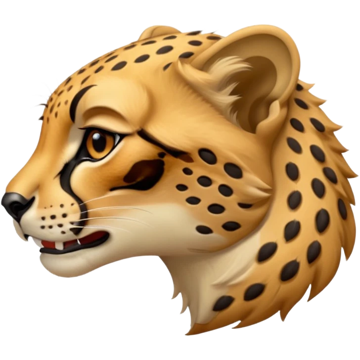 Cheetah with side profile and teeth emoji