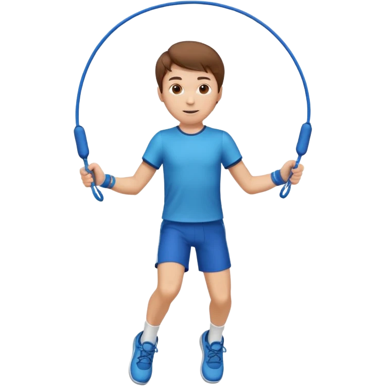 Boy with Skipping Rope overhead pose emoji