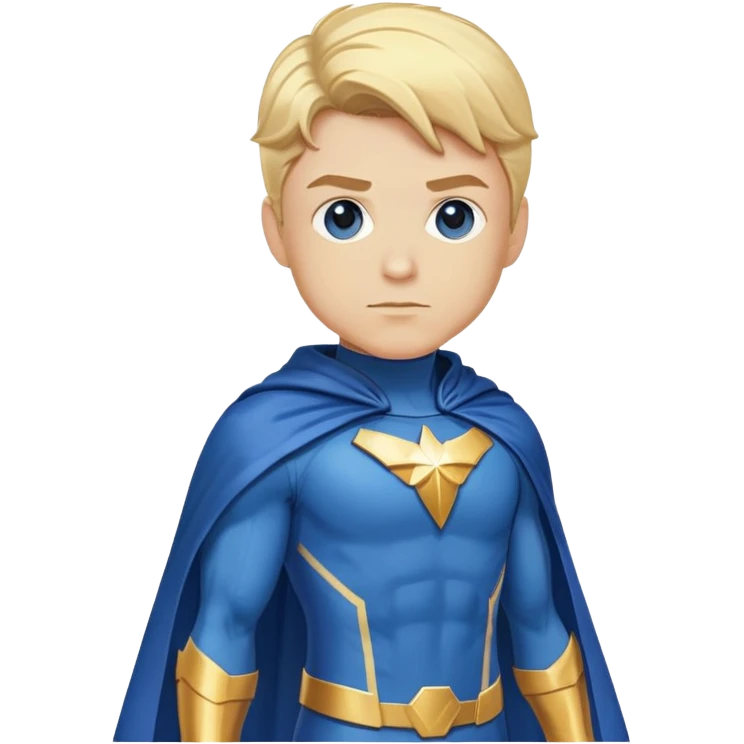 Marvel superhero Sentry with blonde hair in blue and gold costume with cape emoji