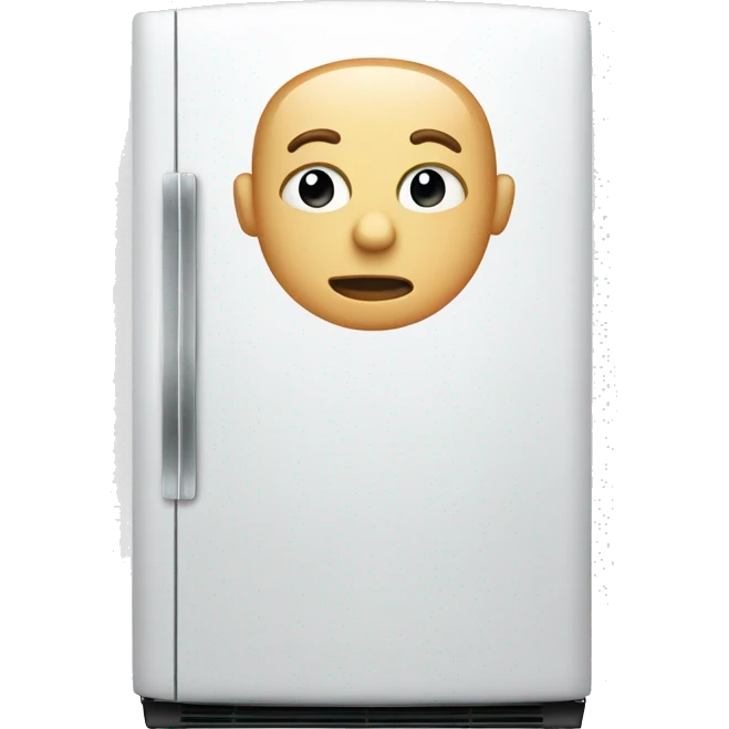 Sleek White refrigerator facing frontwards  emoji