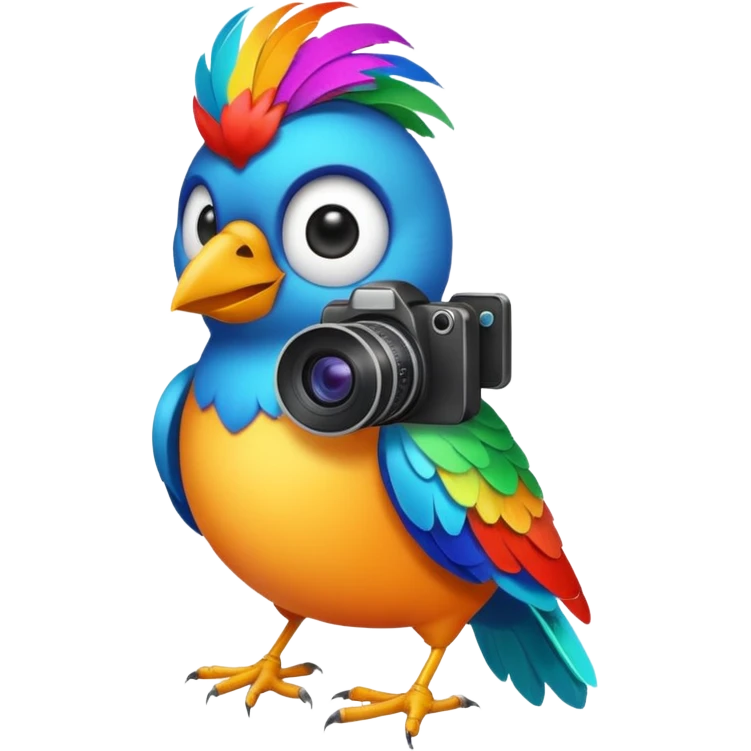 bird with a camera emoji