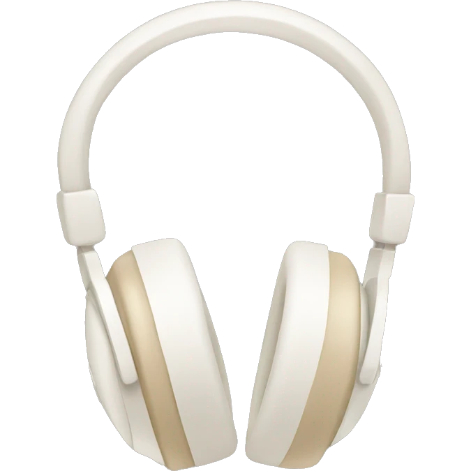 White headphones with beige bows emoji