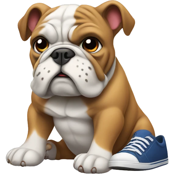 bulldog with shoes on  emoji
