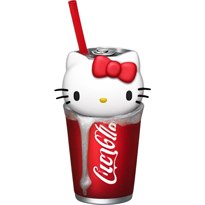 Hello Kitty drinking Diet Coke  emoji