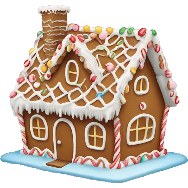 Cute gingerbread house emoji