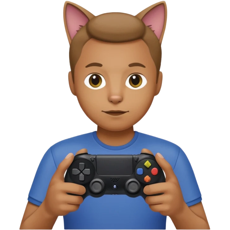 cat homme-avec-manette-ps4- emoji