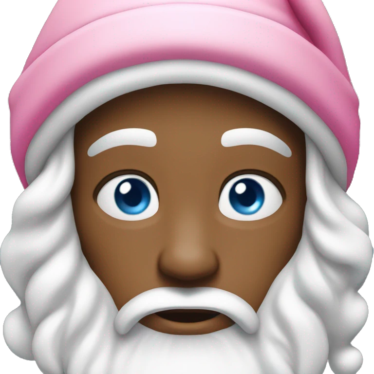 Santa claus white skin blue eye pink had emoji