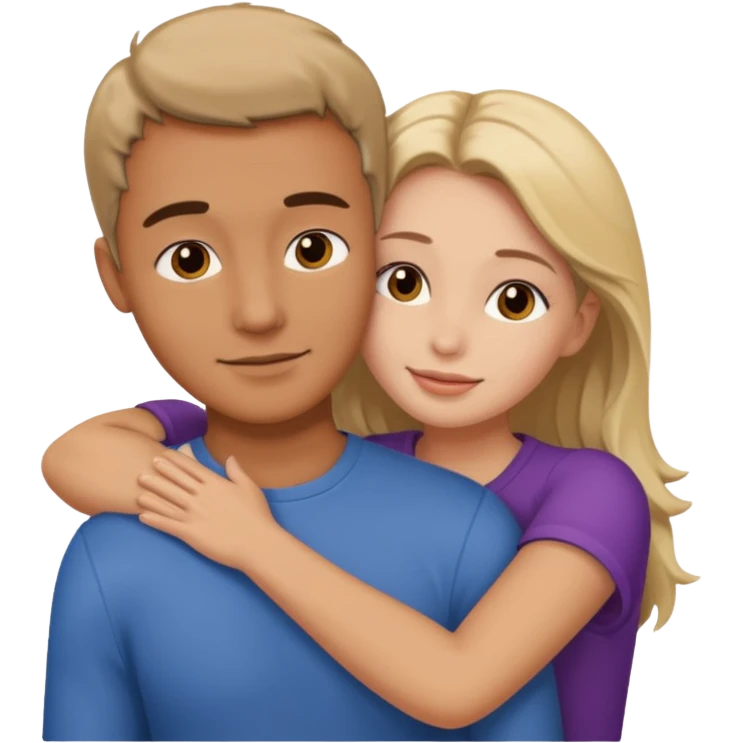 Man hugging woman emoji
