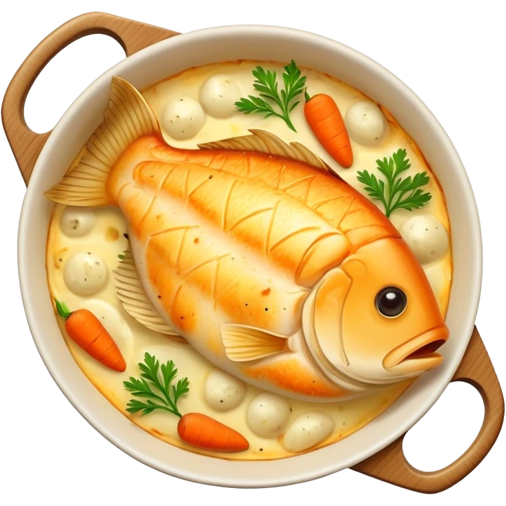 Fisk gratin and carrot emoji