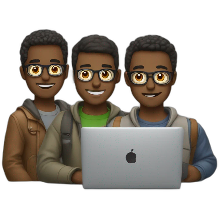 three dudes with laptops emoji