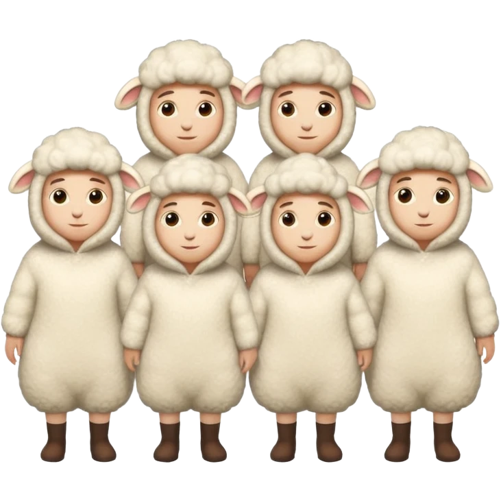 Só quero 5 pessoas vestidas de ovelhas  emoji
