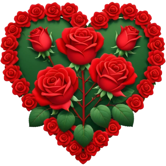 Heart rose bush emoji