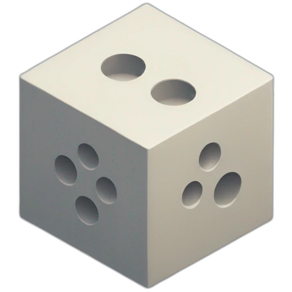 isometric die without pips or numbers emoji