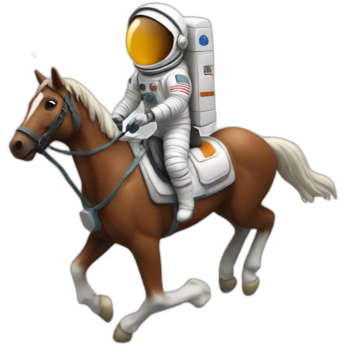 Astronaut riding the horse emoji