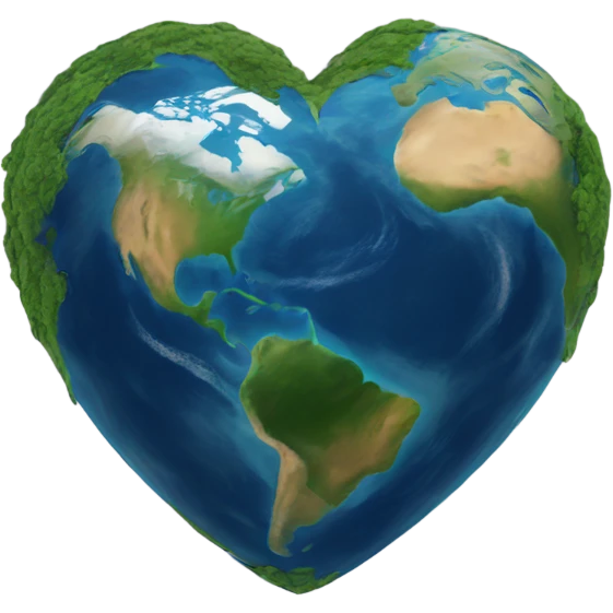 heart shaped earth emoji