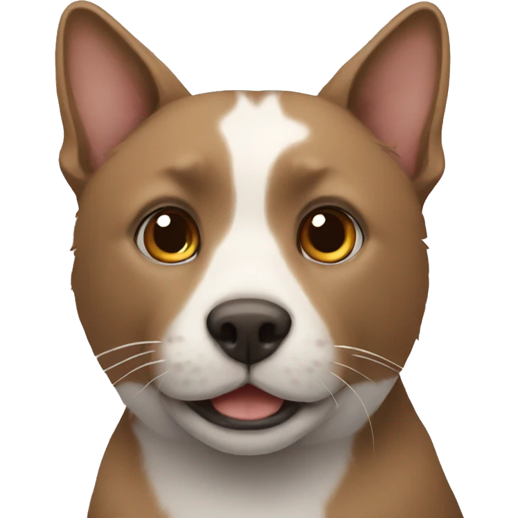 Grey cat and brown dog emoji