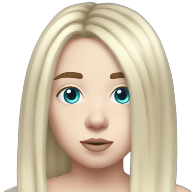 Billie eilish 2017 cheveux bleu emoji