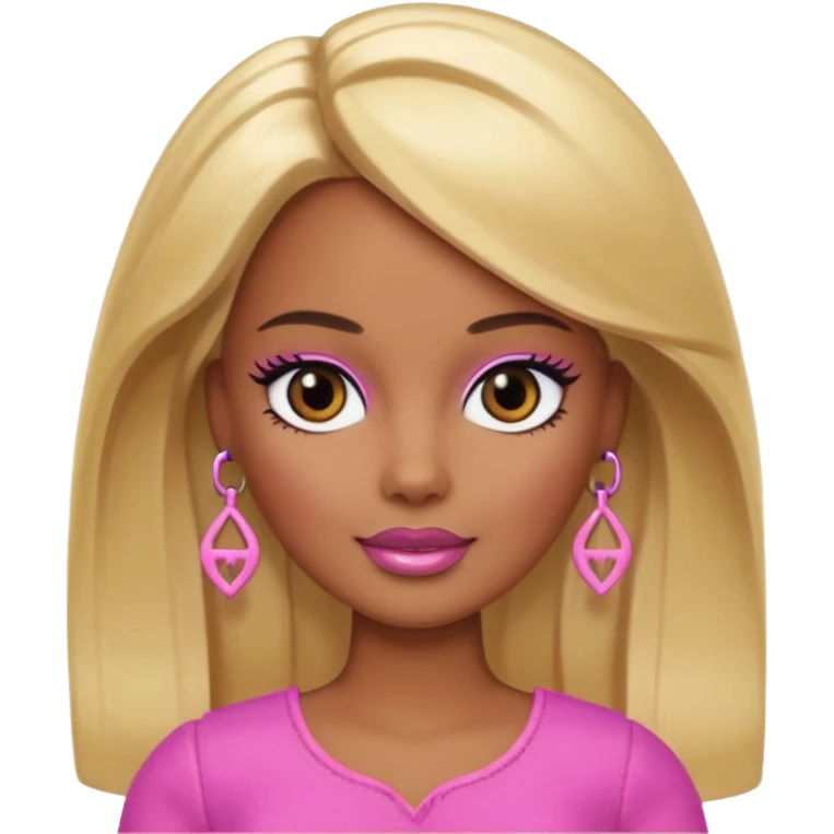 Brown skin blonde hair barbie with black eye  emoji