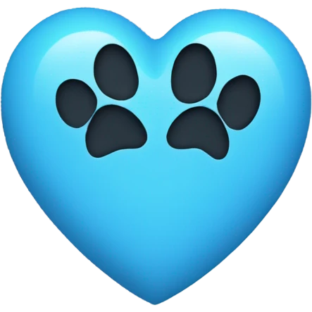 blue heart with paws emoji