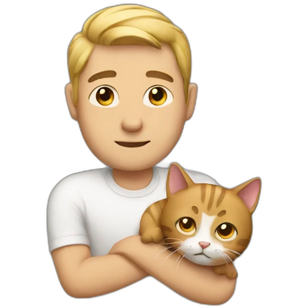 Man with cat emoji