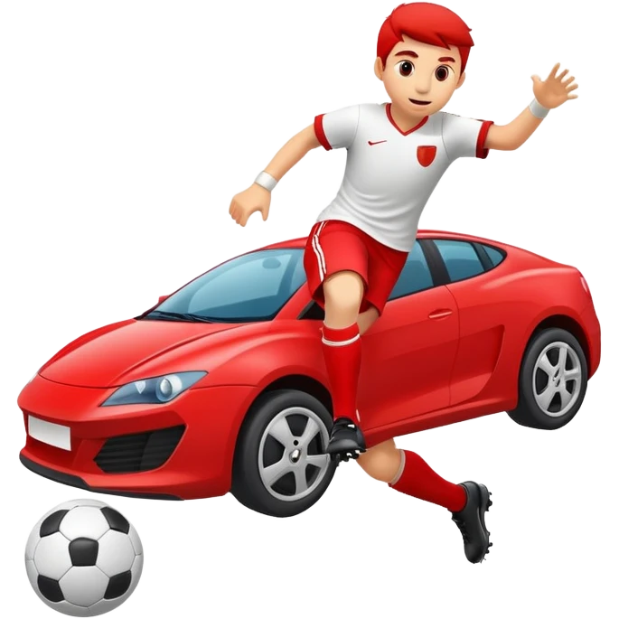 car playing soccer emoji