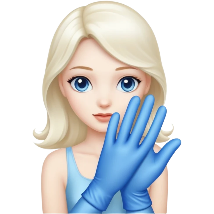 silk fingers in a blue glove emoji