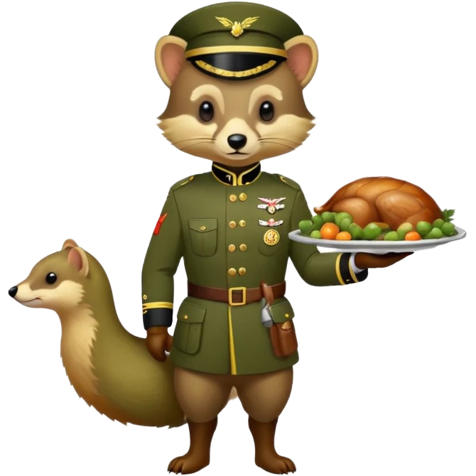  PineMarten in military uniform turkey emoji
