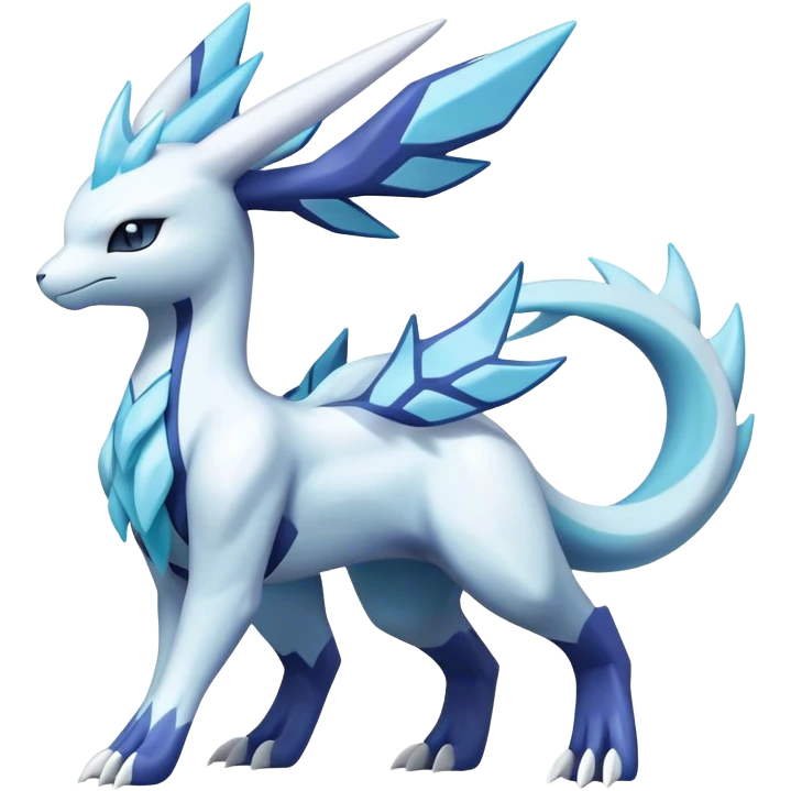 lugia-dialga-suicune-Glaceon-hybrid, full body emoji