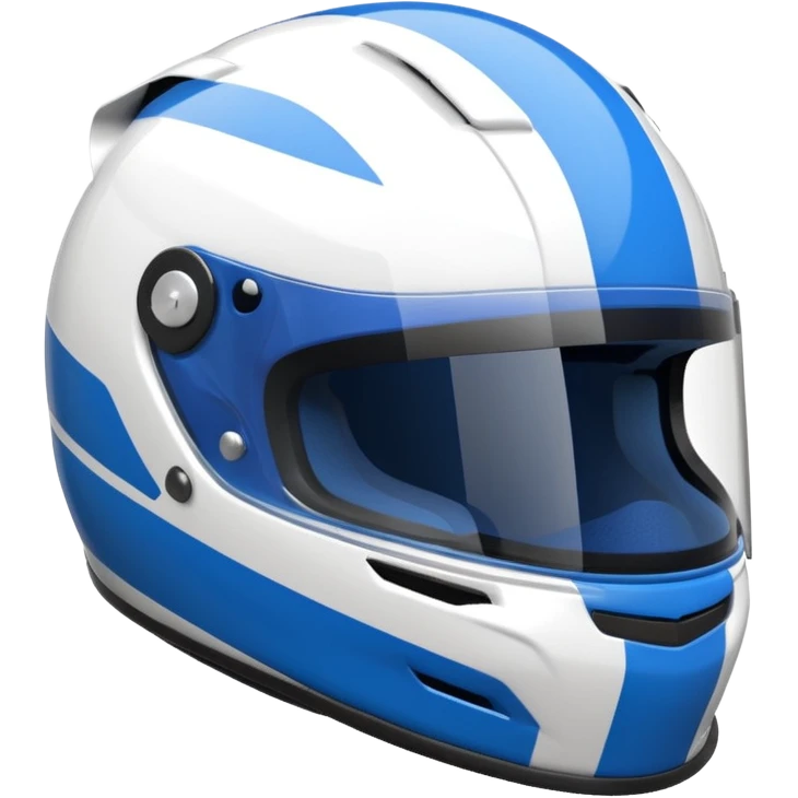 formule 1 helmet white & blue  emoji