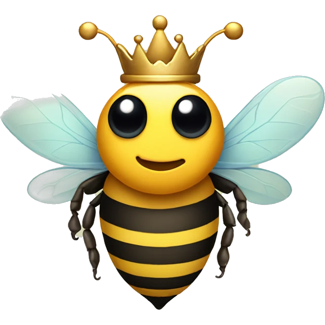 Bee wearing a crown emoji
