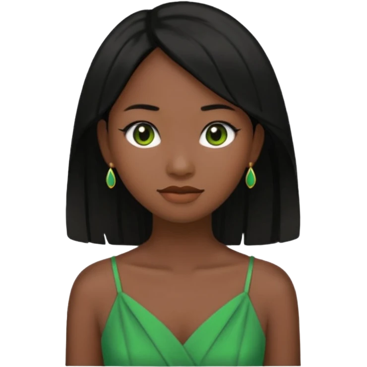 tạo cho tôi emoji công chúa tianna mặt thon da đen xinh và gần giống trong phim nhất, bỏ khuyên tai đi emoji