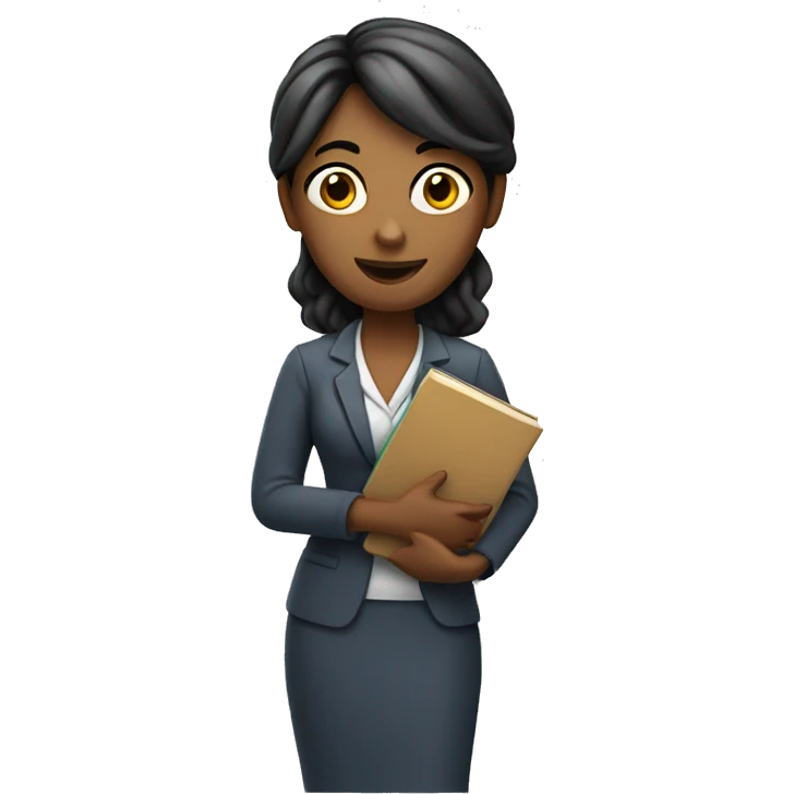 Teacher woman with a book and a pointer  emoji