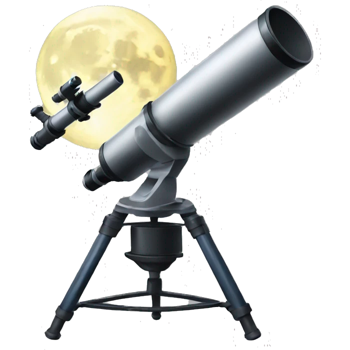 Telescope with moon emoji