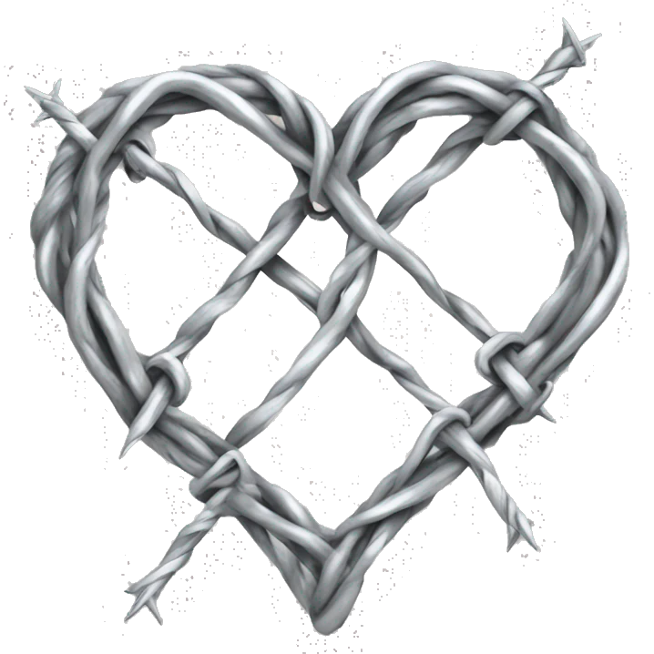 Barbed wire heart silver emoji