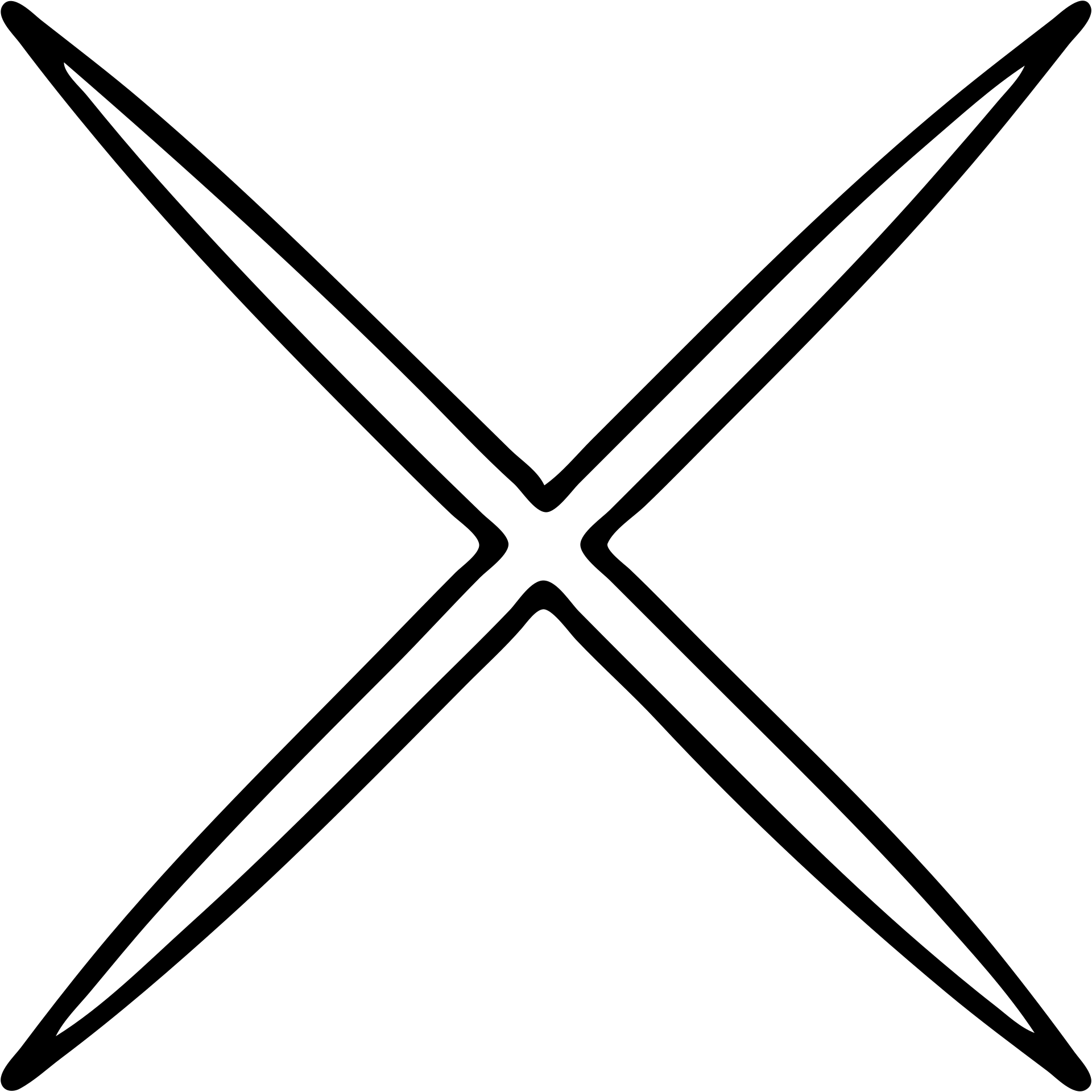 modern icon of a stylized X with needle-like ends emoji