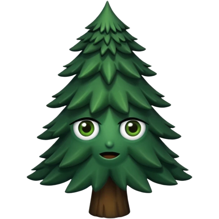 sapin avec des yeux noirs luisants emoji