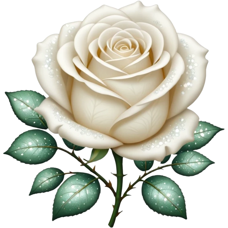 Glitter White Roses emoji