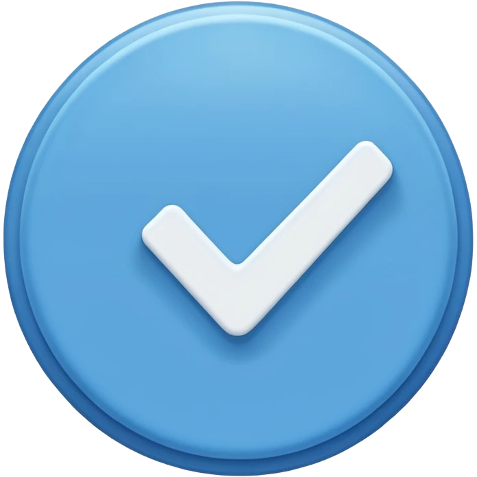 A blue circle inside it a white tick  emoji