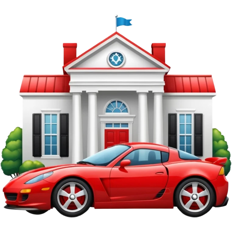 car sport in front of a house emoji