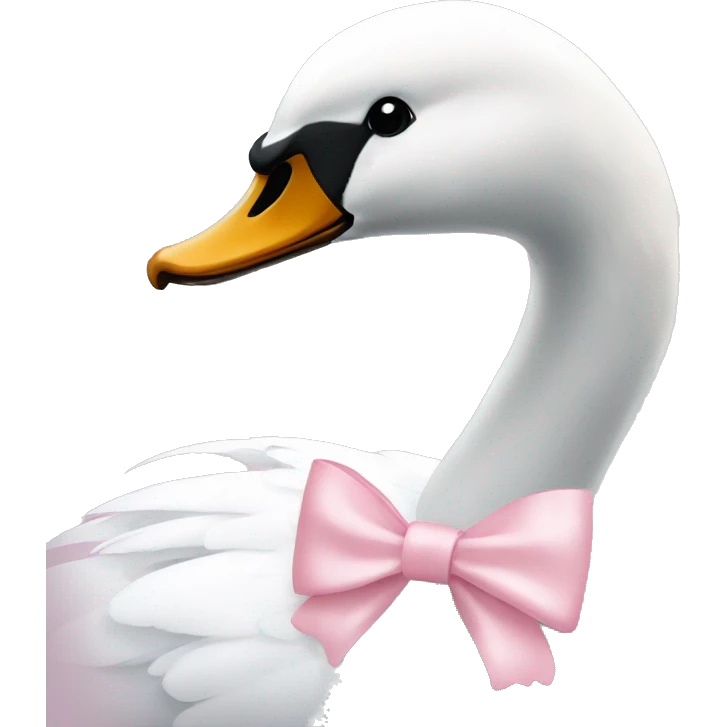 swan with light pink bow emoji