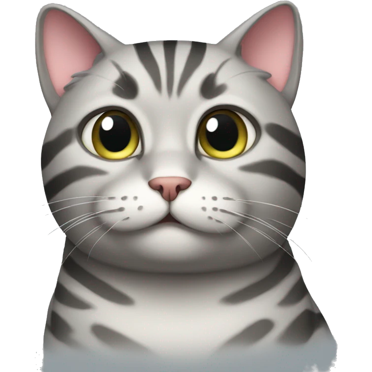 fat gray striped cat emoji