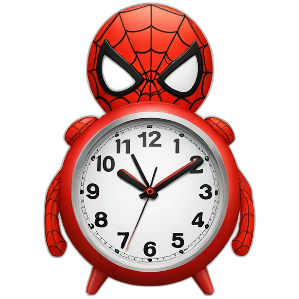 Funny spiderman modern alarm clock emoji
